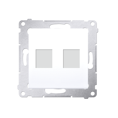 Kontakt Simon 54 Premium Bílý Teleinformační kryt zásuvek na Keystone plochý, dvojitý (modul), DKP2.01/11