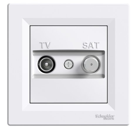 Zásuvka TV-SAT průchozí (8dB) s rámečkem, bílá Schneider Electric Asfora EPH3400321