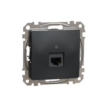 Počítačová zásuvka RJ45, kategorie 6, UTP, černá - antracit, IP20 SDD114461 Sedna Design Schneider Electric